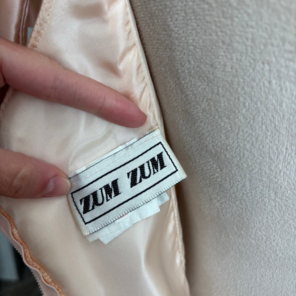 Vtg 90s Zum Zum Prom Dress 11/12 Peach Pink Sequin Peplum Puff Sleeve ILGWU USA - Picture 11 of 16
